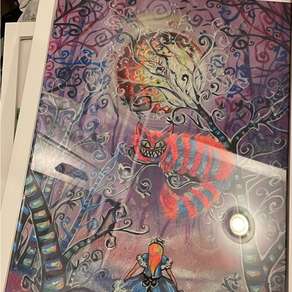 Surreal Alice-Inspired Wall Art Print in Blue and Pink - Picture 3 of 3